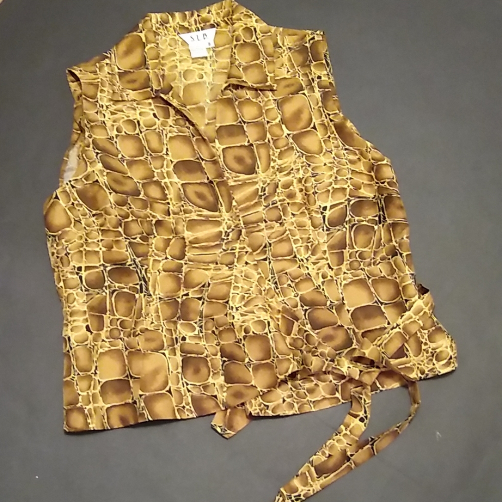 S.L.P Women's Brown Sleeveless Top